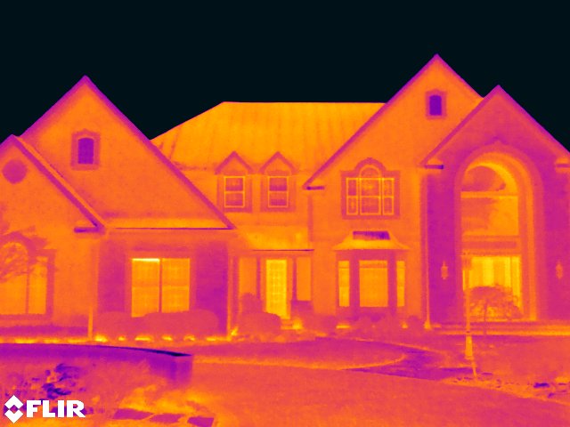 Thermal image of large house
