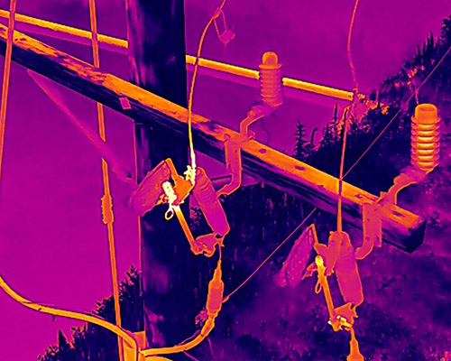 Power lines wirth thermal imaging  